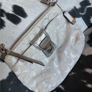 #44 COACH Silver Pushlock Crossbody